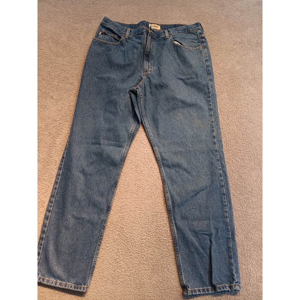 L.L.Bean Classic Fit Straight Jeans Men's 38x32 Blue 100% Cotton Denim